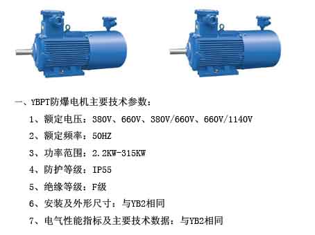 YBPT變頻防爆電機主要技術(shù)參數(shù)，如圖所示