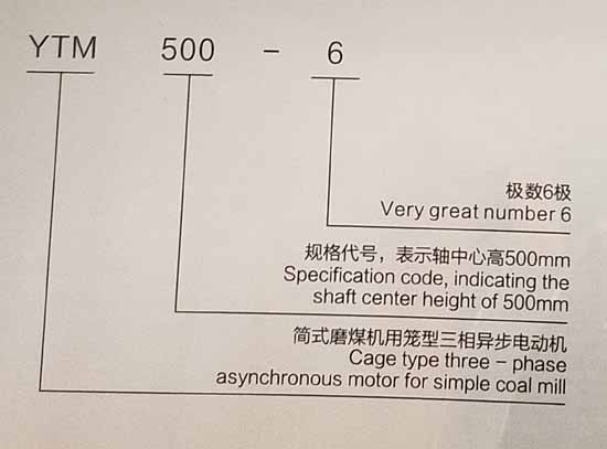 磨煤機用高壓三相異步電動機型號意義